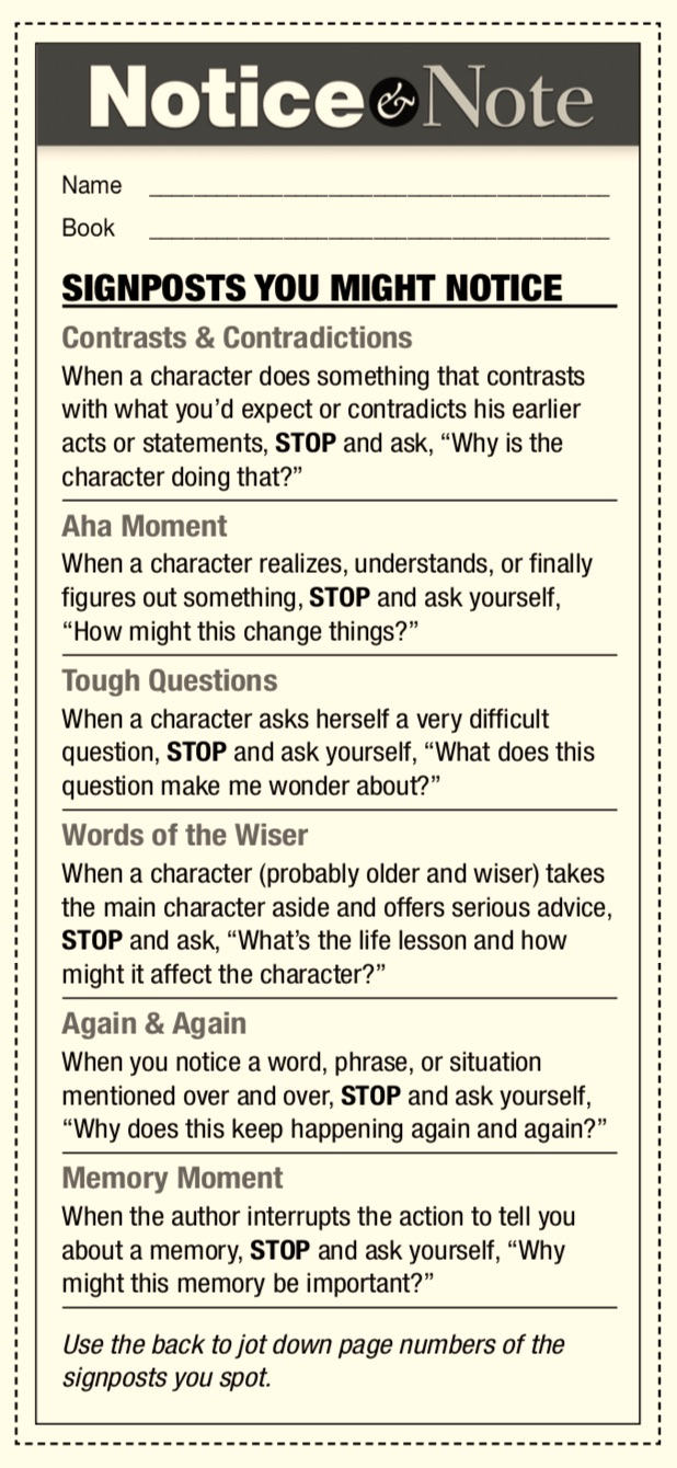 6 signposts bookmark | MiddleWeb