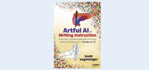 Book cover for 'Artful AI in Writing Instruction' by Brett Vogelsinger, with subtitle 'A Human-Centered Approach to Using Artificial Intelligence in Grades 6–12'.